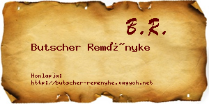 Butscher Reményke névjegykártya